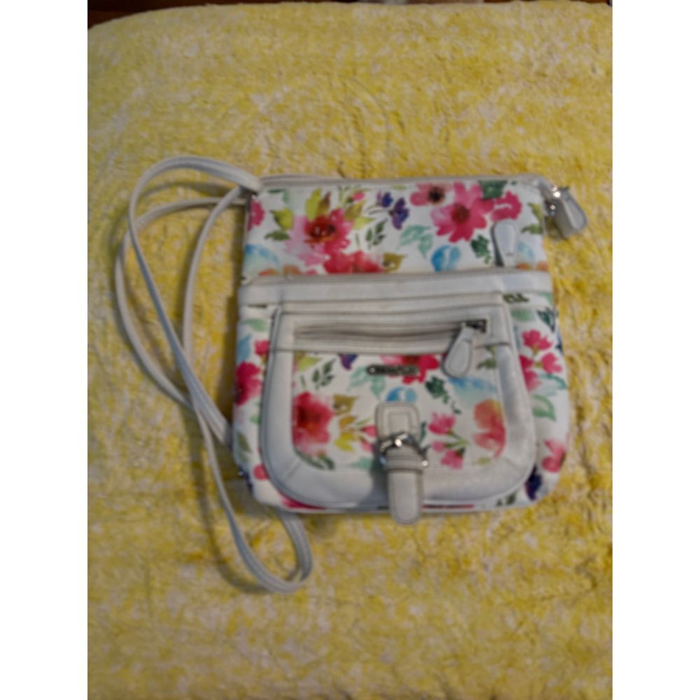 Multisac Floral Print Crossbody Bag - Multicolor Watercolor‎ Design